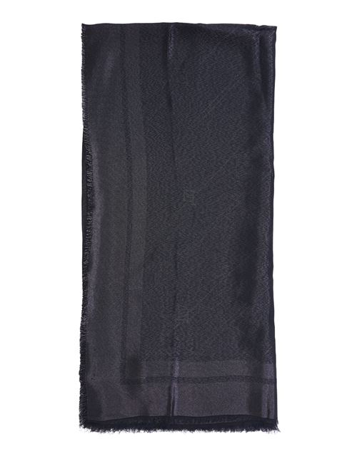 Black women's scarf in lurex thread with striped pattern and logo ELISABETTA FRANCHI | SC03F46E2110